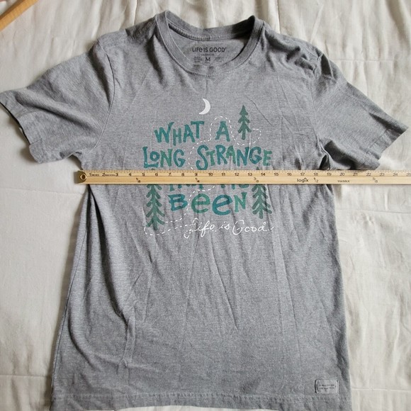 Life Is Good Mens Crusher Tee Gray Size Medium Trees Road Travel Adventure - Picture 8 of 9